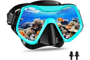 Arlierss Masque de Plongée Adulte, Panoramique Lunettes de Plongée, Masque Snorkeling Adulte en Verre Trempé, Snorkeling Masque Anti-buée pour Hommes Femmes