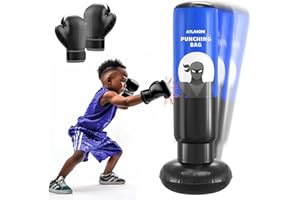 ATLASONIX Boxsack für Kinder, aufblasbarer Kinder-Boxsack für Kinder von 5–10 Jahren, Boxsack für Teenager, Bop-Bag, Geschenke für Jungen, Karate, Kickboxen, Taekwondo-Ninja-Spielzeug