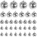 32 Pièces Boule à Facette Kit, 2/3/4/5cm Boule Disco Deco, Brillant Disco Ball, Miroir Boules Disco Argentées à Suspendre pour Décoration de Gâteaux, Fêtes, Bars et Décorations de Vacances