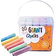 Jaques of London Premium Chalks for Children Giant for Outside | Creative Garden Toys for 1 Year olds | Pavement Chalks spark creativity, fine motor skills, and imaginative play | Since 1795