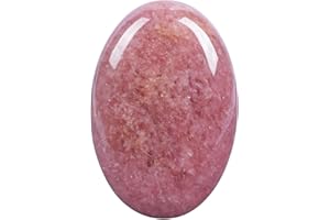 Lovionus89 - Piedras de cuarzo de fresa, ovaladas naturales, bolsa de cristal curativo