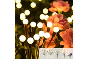Cnkeeo Luci Solari Esterno, 4 Pezzi 8 LED Luci Solari da Giardino Esterno, 8 Modalità di Illuminazione, IP65 Impermeabili, Luce Esterno per la Decorazione del Percorso del Cortile, Bianco Caldo