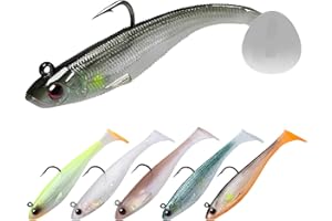 TRUSCEND Leurres Souples de Pêche Pré-mâchés, Formule Japonaise, Swimbait de Grande Action avec Spinner, Matériel de Pêche Toutes Conditions pour Bass Trout Walleye, Crappie Fishing Jigs