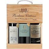La Grande Vinothèque Selection Bordeaux - Wein Set Rotwein mit Goldmedaille in Holzkiste - Ideal als Geschenk - Herkunft : Fr