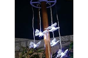 WIDDLE GIFTS LTD Garden Parasol Mobile Butterfly Lights Battery Operated - 5 White LEDs 7648