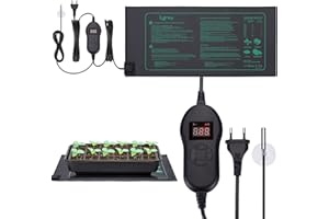 LERWAY Tappetino riscaldante con termostato per piantina, Caldo Cuscinetto di Riscaldamento idroponico per la germinazione delle Piante da Interno, 25 x 52 cm, 30Watt