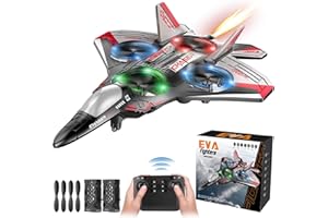 Beria RC Plane Toy for Kids 3-12 Year Old: Remote Control Plane RC Aeroplane Toys Gifts for 3 4 5 6 7 8 9 10 11 12 Year Old Boys Toy Birthday Presents Controlled Aircraft Airplanes Toys for Adult Red
