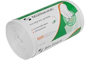 DEISS FIRST DEISS Worki na Śmieci Białe 80L – 50 sztuk – Wytrzymałe Worki Polietylenowe – Do Biura, Łazienki i Kuchni – Higieniczne i Estetyczne Zastosowanie