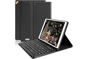 aMZCaSE Clavier Coque pour iPad 9/8/7ème Génération 10.2 inch 2021/2020/2019,Détachable Clavier Bluetooth sans Fil pour iPad 10.5 inch Pro 2017/2019 Air 3,Housse avec Pen Holder AZERTY(Noir)