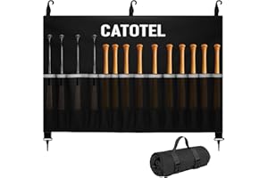CATOTEL Hängende Schlägertasche, strapazierfähig, 600D Oxford Baseball/Softball, Dugout, Organizer, 15 Schläger mit verstärkten Haken für Sporttraining, Wettbewerb