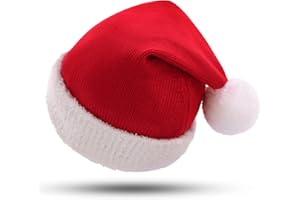 KONVINIT Weihnachtsmütze für Baby Nikolausmütze Kleinkind Rot Gestrickte weihnachtsmann mütze baby