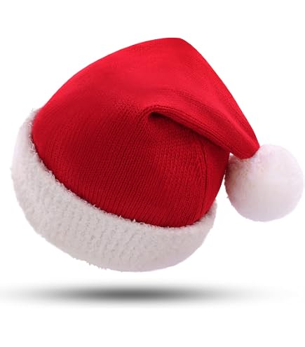 Cappello Babbo Natale Adulto In Velluto Rosso Extra Spesso - Unisex, Con Pelliccia Sintetica, Circonferenza 64 Cm, Altezza 44 Cm