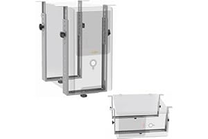 RICOO Soporte Torre PC Montaje Debajo Escritorio TRH02-S Ajustable Extensible Instalación de Ordenador bajo de Mesa Horizontal Vertical Plata