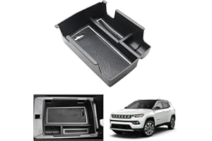 GAFAT Nuova J eep Compass 2021-2024 2025 Vano Portaoggetti per Bracciolo Secondario Organizer da Braccioli per Console Centrale, Compass 2023 Accessori (Bianco)