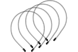 GUOUET 4 Pack Unisex Hair Band, Metal Non-slip Headbands, Black Head Band Spring Wavy Nonslip Sports Fashion Headwear Accessories for Men and Women