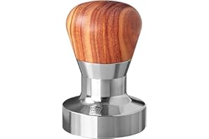 SCARLET BIJOUX Scarlet espresso Passion - Pressino per barista, con impugnatura ergonomica in PVC o in legno di frassino a scelta e base di precisione in acciaio INOX 49 mm Sandelholz - Rot