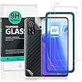 Ibywind Tempered Glass for Mi 10T / Mi 10T Pro, [Pack of 2] with Camera Screen Protector, Carbon Fibre Effect Back Protection, with Easy Installation Kit