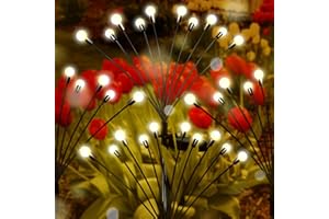 HOCIMIT 4 Pcs 10 LED Luci Solari Esterno, da Giardino IP65 Impermeabile. Luce Firefly Solar Pathway Lights per il Patio, Balcone