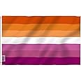 ANLEY Fly Breeze 3x5 Feet Sunset Lesbian Pride Flag - Vivid Color and UV Fade Resistant - Canvas Header and Double Stitched - Sunset Pride with Brass Grommets 3 X 5 Ft