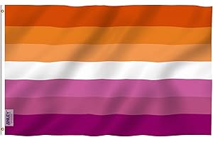 Anley Bandiera Fly Breeze 3x5 Piedi Sunset Lesbian Pride - Colore vivido e Resistente allo sbiadimento UV - Header in Tela e Doppia Cucitura - Sunset Pride con Anelli di Tenuta in Ottone 3 X 5 Ft
