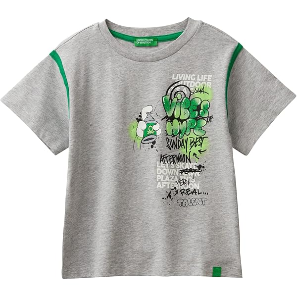 T-Shirt United Colors Of Benetton Per Bambini E Ragazzi – Cotone E Viscosa, Con Stampa E Ricamo