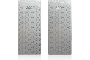 Orssmigs 2 Pièces Pierre a Aiguiser Diamant Pierre Affutage Diamant Couteau Surface Nid D'abeille avec Base Antidérapante Diamant Pierre Aiguiser (Grain 600/1200, 150 X 63 mm)