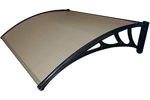 Pensilina Tettoia in Policarbonato Alveolare Fumè Masi Marrone 120x80 cm