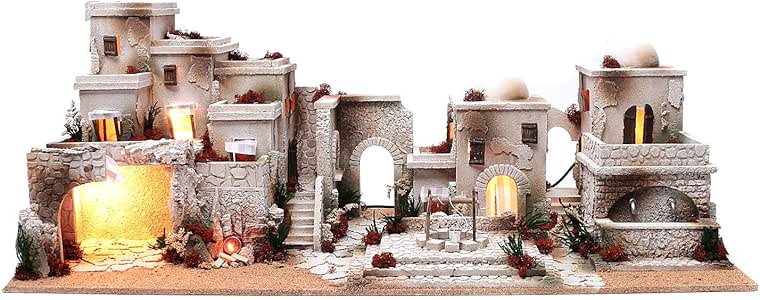 Ambientazione presepe Stile Arabo 35x95x45 cm Luce e Fontana: Amazon.it