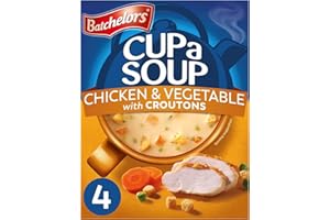 Batchelors Cup a Soup 4 Chicken & Vegetable with Croutons Instant Soup, 4 Sachets Per 110 g Box (Pack of 1)