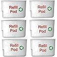 PurePods Refills for Reusable Water Filter Cartridge Compatible with Refillable Brita Maxtra* & Maxtra+* Jugs (Pack of 6)