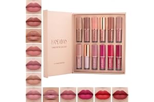 Hongyans 12 Pezzi Rossetti Lunga Durata Lucidalabbra Set Rossetto Matte Impermeabile Lip Gloss Rossetto Liquido Lipstick Set Trucchi Regalo per Ragazze Donna