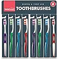 SOL 8pk Manual Toothbrush Multipack, Smokers Soft Tooth Brushes for Adults, Family Pack Assorted Colours, Firm Nylon Bristles for Effective Cleaning, Disposable, Ideal for Daily Oral Care