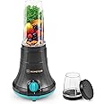 Home Plus ABS Plastic Alpha Nutri Blender For Smoothie And Juices | Mixer Grinder 400W Motor 20000 Rpm | Shake Maker, Juicer (Black And Teal), 400 Watt