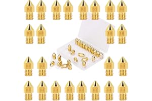 LUTER 24PCS 3D Drucker Düse MK8 Extruder Nozzle 0.2 mm, 0.3 mm, 0.4 mm, 0.5 mm, 0.6 mm, 0.8 mm, 1 mm mit Aufbewahrungsbox für Makerbot Creality CR-10 Ender 3 5