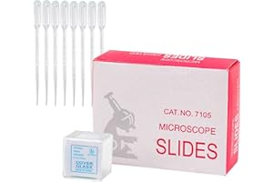 SGEHAI 50 Pcs microscope slides,100 Pcs microscope cover slips,microscope slides and cover,microscope slide cover slip,pre cleaned microscope slides,microscope slides and cover slips,glass microscope slides