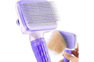 ACE2ACE Brosse Chiens Chats, Brosse poils morts pour chat chien, Enlèvement Efficace jusqu'à 95% des Poils Morts et Poils Tomentose, adapté pour les Chiens Chats cheveux courts et longs, violet