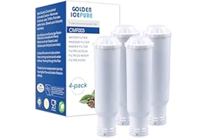 Filtr do kawy z certyfikatem TÜV Süd, kompatybilny z Krups F088 Melitta Pro Aqua, pasuje do wielu modeli AEG, Bosch, Siemens, Nivona, Melitta, 4 sztuki firmy Golden IcePURE(faktura dostępna)