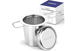 DAZAKA Filtre à Thé Inox pour Mug, Infuseur à Thé Réutilisable pour Tasse (Trou de Filtre Ultra-Petits, va au Lave-Vaisselle, 1 Pièce)