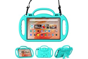 Sonlaryin Lightweight Kid-Proof Case with Strap, Handle and Kickstand for Not Fit TCL Case -Cyan