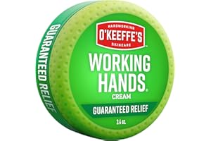 O'KEEFFE'S O’Keeffe’s Working Hands, 96g Jar - Hand Cream for Extremely Dry, Cracked Hands | Instantly Boosts Moisture Levels, Creates a Protective Layer & Prevents Moisture Loss