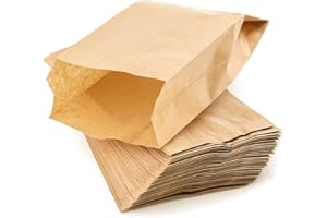 PACKRA - Papiertüten Braun, Geschenktüten aus Papier, Brottüten, Kleine Tüten für Süßigkeiten, Plätzchentüten Papier, Packpapier Tüten (100 Stück, 9cm x 15cm x 5cm)