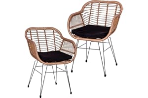 STILISTA Poly-Rattan Gartenstuhl 2er Set wetterfest Indoor Outdoor geeignet