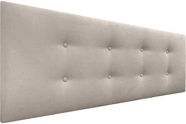 DHOME Cabecero de Polipiel o Tela AQUALINE Pro con 2 hileras de Botones Cabezal tapizado Cama Lujo (Tela Beige, 135x50cm (Camas 120/135/140))