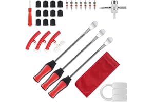 YZZAOO Leva di Montaggio per Pneumatici, 3 Pezzi smontagomme moto, 15 in smontagomme in Acciaio, Attrezzo per Montaggio Pneumatici con 3 Protezioni, per Moto, Bici, Auto