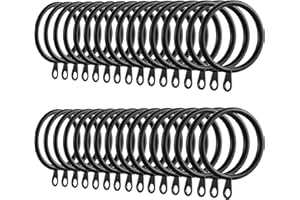 Kinsinder 60 Pieza Anillos de Cortina de Metal de 38 mm para Colgar en el hogar, baño, Dormitorio, Cortinas y Varillas