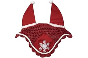 Horses Cuffietta Antimosche Christmas Fluffi PonPon per Cavalli, Leggera e Traspirante, Tessuto Morbido ed Elastico, Proteggere Il Cavallo da Calura e Insetti