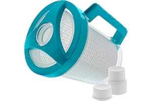 U.S. Pool Supply Professional in-line Pool Leaf Canister with Plastic Mesh Basket - Skims Leaves, Debris - Fits Suction & Automatic Pool Cleaners