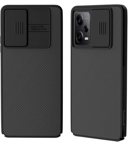 EASSGU Custodia Adatta per POCO X5 5G / Redmi Note 12 5G (6.67 Inches), Cover Posteriore in Vetro Sfumato Custodia per Cellulare Anti-Caduta e Anti-Graffio - Blu Nero
