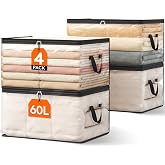 Lifewit Transparent Clothes Storage Bags, PVC Folding Clothes Storage Bags, Storage Boxes with Handles, Closet Organizer for