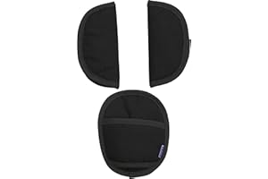 Dooky Universal Pads Black Uni Cubre cinturón y cojines de cinturón para el portabebés y asiento de coche (para cinturones de 3 y 5 puntos, para la mayoría de las marcas), Negro, 126941